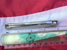 Vintage 1996 Bulldog Brand (Standing bulldog) 4" Whittler w/ Fiery Mother of Pearl Handles +Peacock 