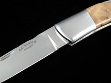 Al Warren Tunisian Olive Burl Wood Drop Point Lock Back Knife Roseville CA. 3.75" Closed S30V Blade