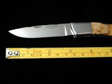 Al Warren Tunisian Olive Burl Wood Drop Point Lock Back Knife Roseville CA. 3.75" Closed S30V Blade