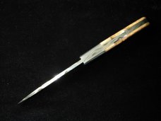 Al Warren Tunisian Olive Burl Wood Drop Point Lock Back Knife Roseville CA. 3.75" Closed S30V Blade