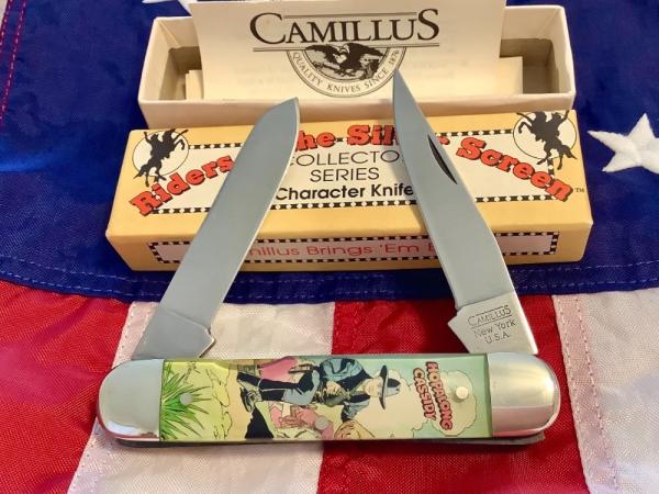 Vintage Camillus 2 Blade Large Cigar Knife w/ Riders of the Silver Screen Handles -Hopalong Cassidy Vintage Camillus 2 Blade Large Cigar Knife w/ Riders of the Silver Screen Handles -Hopalong Cassidy