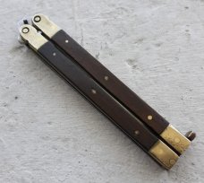 Vintage 80's Pakistan Balisong Brass Rosewood