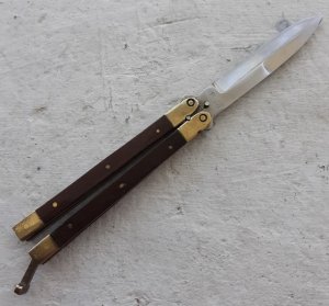 Vintage 80's Pakistan Balisong Brass Rosewood