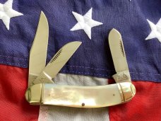 Bulldog Brand Sowbelly Stockman Knife w/ Fantastic Mother of Pearl Handles -NOS 