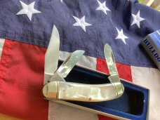 Bulldog Brand Sowbelly Stockman Knife w/ Fantastic Mother of Pearl Handles -NOS 