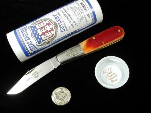 Great Eastern Cutlery Rust Orange Natural Bone Acorn Barlow Knife 861121 440C Stainless Bld 1 of 686