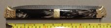 Massive 20" Double Eagle Picklock Switchblade. Damascus Blade and Buffalo Horn handles.