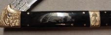 Massive 20" Double Eagle Picklock Switchblade. Damascus Blade and Buffalo Horn handles.