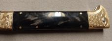 Massive 20" Double Eagle Picklock Switchblade. Damascus Blade and Buffalo Horn handles.