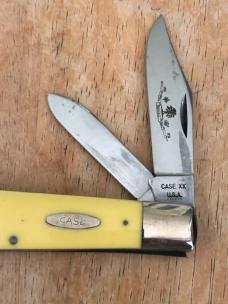 1974 Case Rail Splitter Yellow Delrin Handles 3299 1/2