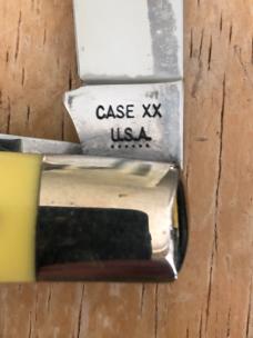 1974 Case Rail Splitter Yellow Delrin Handles 3299 1/2
