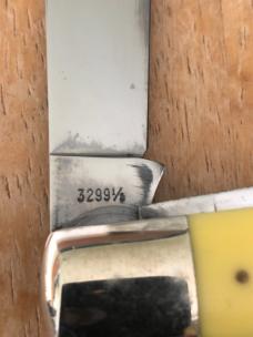 1974 Case Rail Splitter Yellow Delrin Handles 3299 1/2