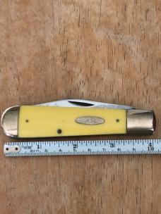 1974 Case Rail Splitter Yellow Delrin Handles 3299 1/2