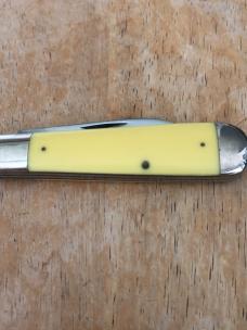 1974 Case Rail Splitter Yellow Delrin Handles 3299 1/2