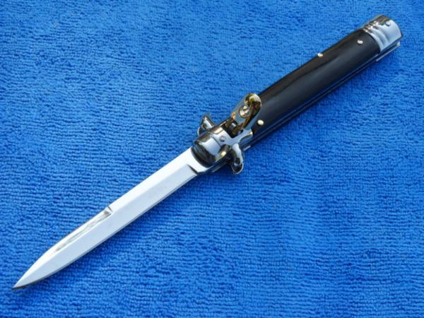New 9" Leverlock-Stiletto knife Ebonywood handles bayonet blade New 9" Leverlock-Stiletto knife Ebonywood handles bayonet blade
