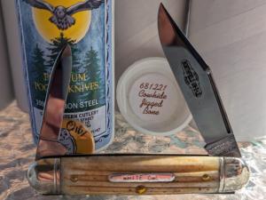 GEC 68 White Owl - Cowhide Jigged Bone.