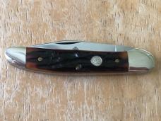 Queen Cutlery USA 41L Amber Carved Stag Bone Liner Lock
