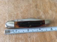 Queen Cutlery USA 41L Amber Carved Stag Bone Liner Lock