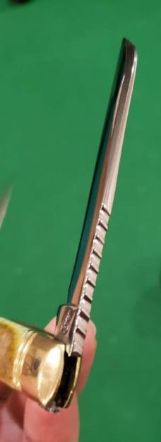  Big Vintage Custom Made Half Congress Knife with Nice Smooth Bone Handles