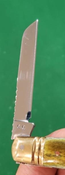  Big Vintage Custom Made Half Congress Knife with Nice Smooth Bone Handles