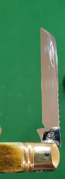  Big Vintage Custom Made Half Congress Knife with Nice Smooth Bone Handles