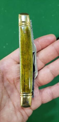  Big Vintage Custom Made Half Congress Knife with Nice Smooth Bone Handles