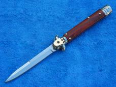 New 9" Leverlock-Stiletto knife wood handles bayonet blade
