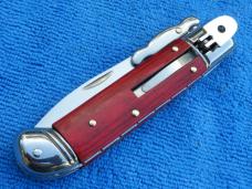 **SALE** 8" Swinguard Leverlock  switchblade knife rosewood Handles fileworked backspring