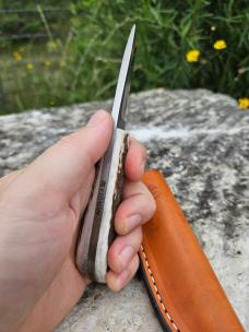 2023 Handmade Anza Tanto Sheath Knife - Fat Elk Stag - Discontinued!