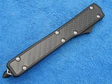 New 10.5" Dagger Blade OTF Black handle with carbon fiber insert 