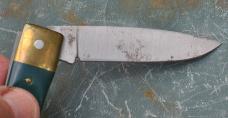 Schrade USA 50T Green Saw Cut Delrin Lock Back Brass Bolsters Mint Factory Edge Old Timer Shield