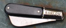 Barlow Hawk Prov. Cutlery Co.3 3/8" Mint Mrror Polish Thick Black Fiber Handles 