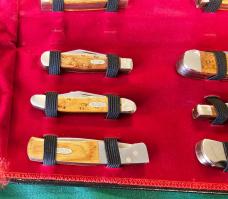 Case XX 1989 Curly Maple Wood 12 Knife CENTENNIAL SET #488/750 Mint In Original Collectible Case