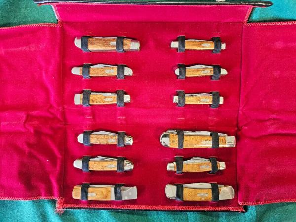 Case XX 1989 Curly Maple Wood 12 Knife CENTENNIAL SET #488/750 Mint In Original Collectible Case
