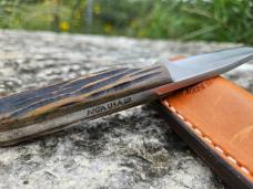2023 Handmade Anza Tanto Sheath Knife - Amber Brown Jigged Bone