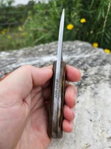 2023 Handmade Anza Tanto Sheath Knife - Amber Brown Jigged Bone