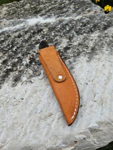 2023 Handmade Anza Tanto Sheath Knife - Amber Brown Jigged Bone