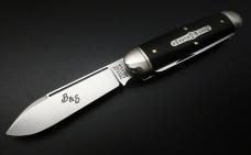Great Eastern Cutlery #35 Beer & Sausage Bar Tool Knife PLUS Leather Slip Gabon Ebony GEC 352320