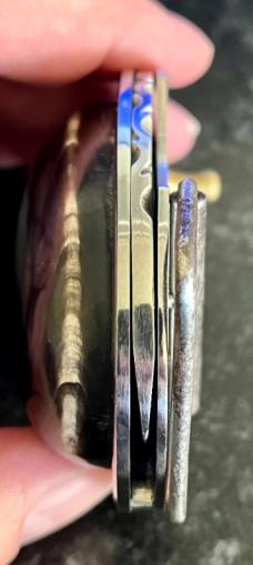 Joes Custom Shop Belt Buckle Knife With Beautiful Horn Handle and File Work