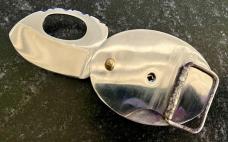 Joes Custom Shop Belt Buckle Knife With Beautiful Horn Handle and File Work