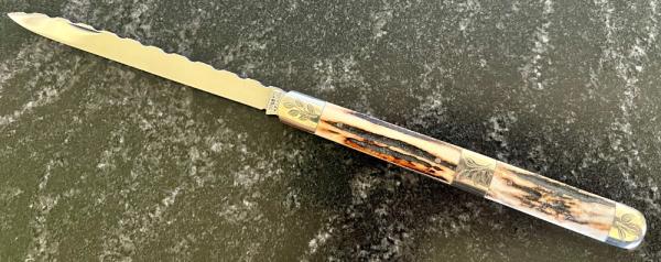 Beautiful Graham Clayton Digby's Kelham Island Large Stag Folding Knife, Sheffield England Beautiful Graham Clayton Digby's Kelham Island Large Stag Folding Knife, Sheffield England