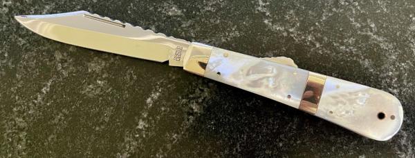 Beautiful Keith Moorby STUD Mother Of Pearl Folding Knife, Sheffield England Beautiful Keith Moorby STUD Mother Of Pearl Folding Knife, Sheffield England