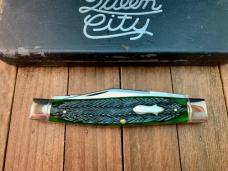 Queen City Cutlery Half Stockman Hunter Green Italian Jigged Bone 1 of 200