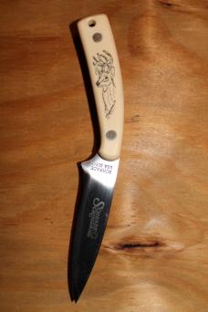 Schrade Scrimshaw Fixed Blade Knife #501 / Deer Head