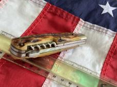 Antique Weidmannsheil 2 Blade with Corkscrew Hunter knife w/ Nice Stag Handles -NOS -NM