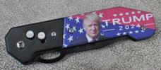 Switch Blade Trump 24 Logo Mint New 41/2" Closed Tight Fast No Wobble Button Safety Pocket Clip