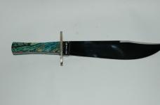 Case Customized Bowie with Blue Mammoth Tooth Scales and File Work with COA