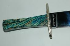 Case Customized Bowie with Blue Mammoth Tooth Scales and File Work with COA