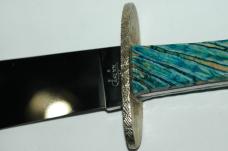 Case Customized Bowie with Blue Mammoth Tooth Scales and File Work with COA