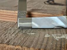 AG Russell - Single Blade Drop Point Lockback - Stunning Mother of Pearl - Vintage Japanese